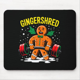 Gingershred Funny Gingerbread Man Gym Bodybuilding Mouse Pad