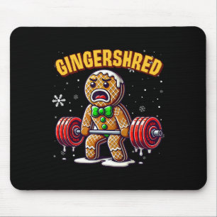Gingershred Funny Gingerbread Man Gym Bodybuilding Mouse Pad