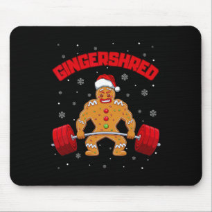 Gingershred Funny Gingerbread Man Gym Bodybuilding Mouse Pad