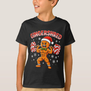 Gingershred Funny Gingerbread Man Gym Bodybuilding T-Shirt