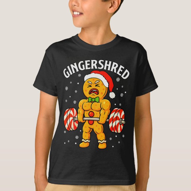 Gingershred Funny Gingerbread Man Gym Bodybuilding T-Shirt (Front)