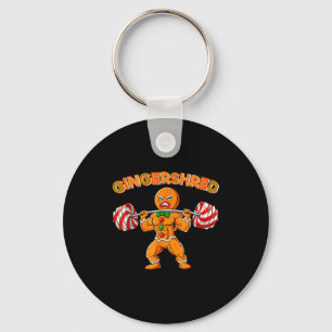 Gingershred Funny Men Gym Bodybuilding Gingerbread Keychain