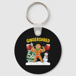 Gingershred Gingerbread Man Bodybuilding Christmas Keychain