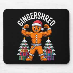 Gingershred Muscular Gingerbread Christmas Gym Hum Mouse Pad
