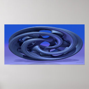 Gingezel Abstract 330 A 3D Sculpture in blue Poster