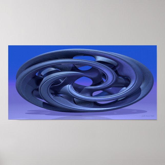 Gingezel Abstract 330 A 3D Sculpture in blue Poster (Front)