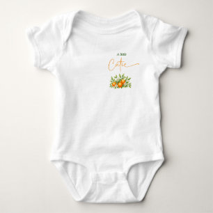 Gingham A Little Cutie Orange Baby Shower Bodysuit
