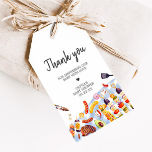 Gingham Baby BBQ Baby Shower Favour Tags
