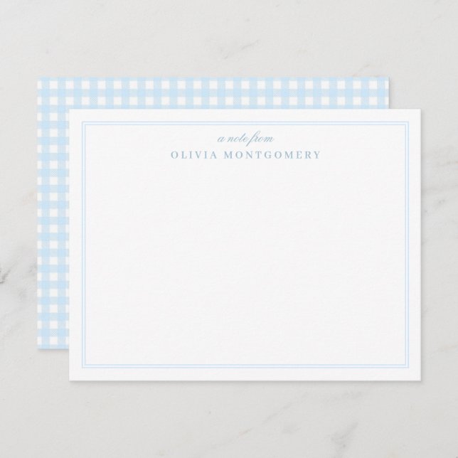 Gingham Baby Blue and White Personal Card (Front/Back)