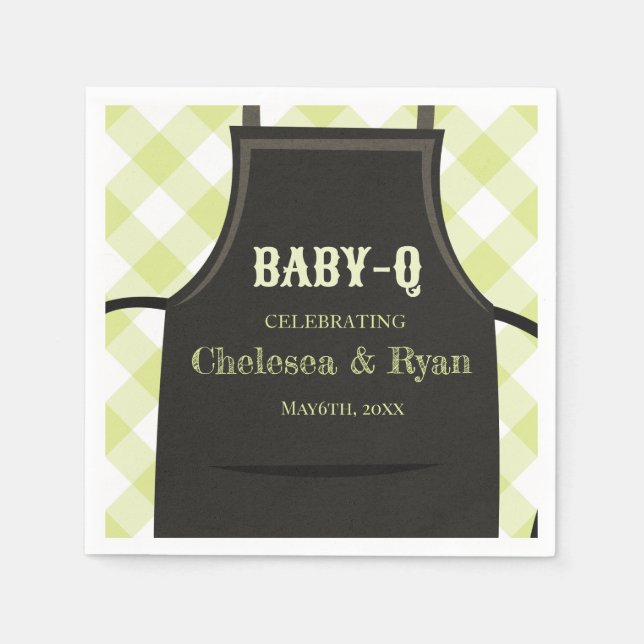 Gingham Bbq Baby shower  Napkin (Front)