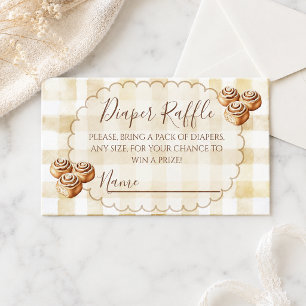 Gingham Beige Bun in the Oven Baby Shower Enclosure Card