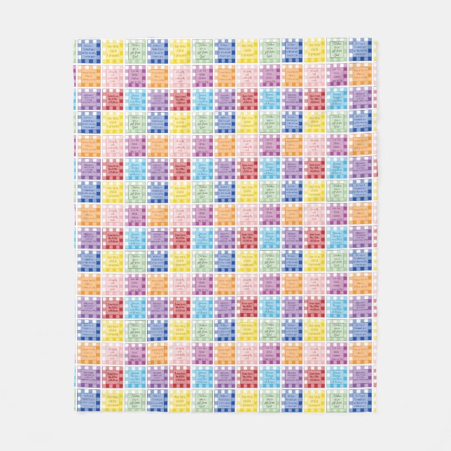 Gingham Bible verses about children babies   Fleece Blanket (Front)