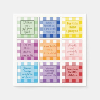 Gingham Bible verses Baby Shower Napkin