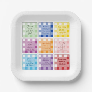 Gingham Bible verses Baby Shower  Paper Plate