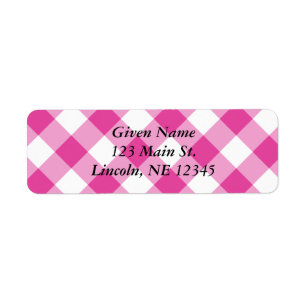 Gingham Blanc et Rose Diagonal