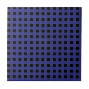 Gingham Blue and Black Tile