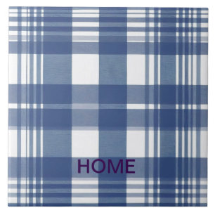 Gingham blue and white tile
