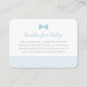 Gingham bow tie baby shower enclosure card