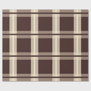 Gingham Brown & Beige Wrapping Paper