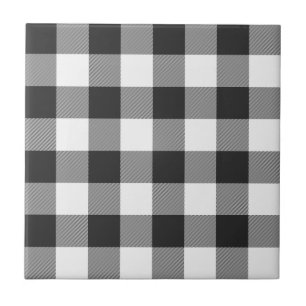 Gingham Buffalo Plaid White Tartan Plaid Pattern Tile