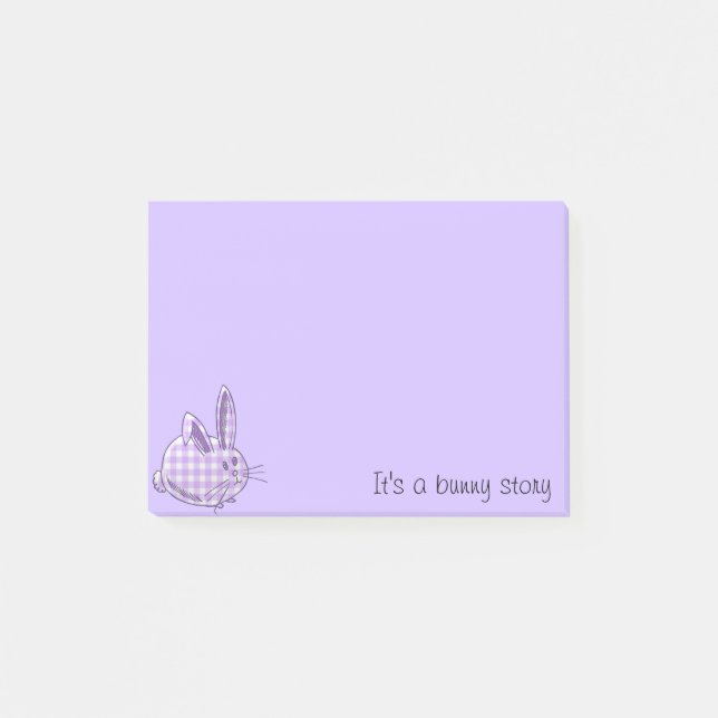 gingham bunny - purple post-it notes (Front)