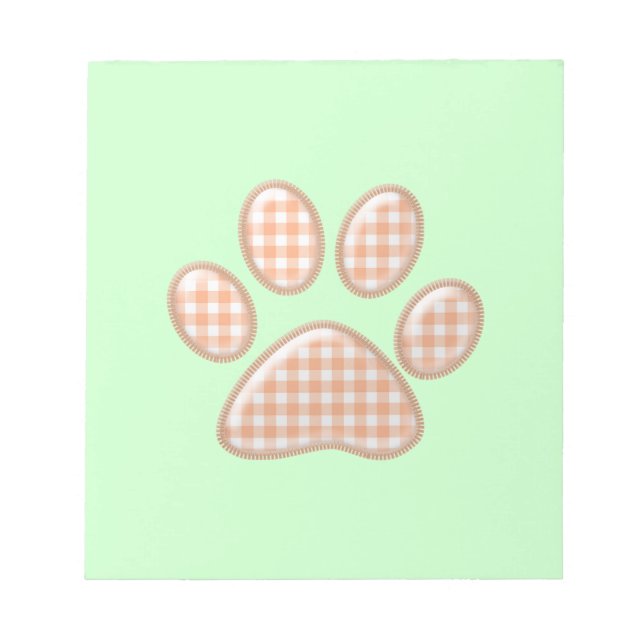 gingham cat paw - orange notepad (Front)