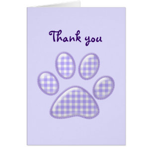 gingham cat paw - purple