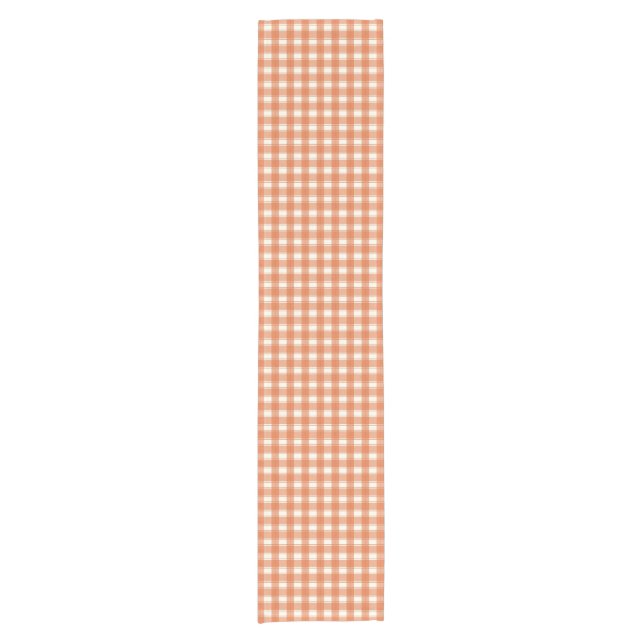 Gingham Charm Orange Short Table Runner (Front)