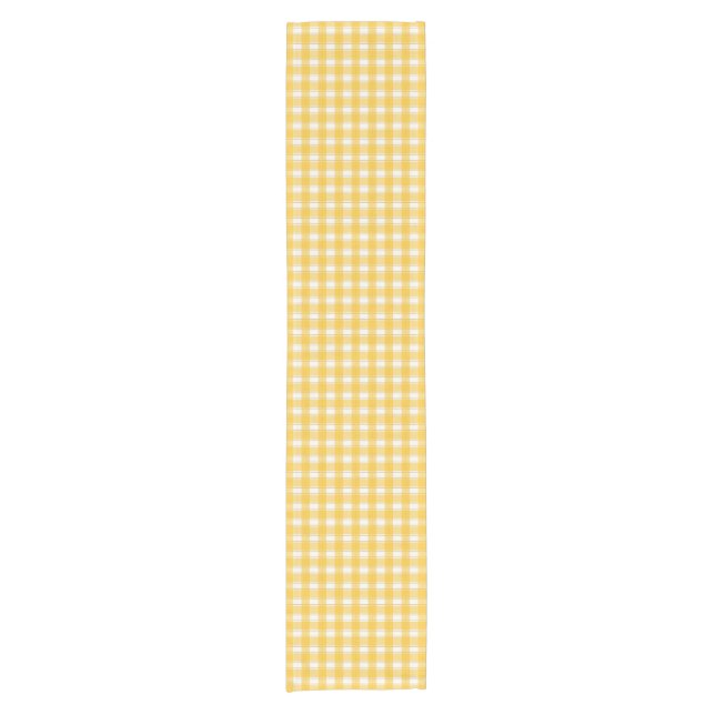 Gingham Charm Yellow Short Table Runner (Front)