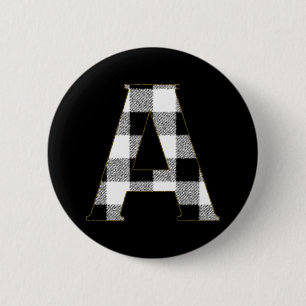 Gingham Check A 2 Inch Round Button