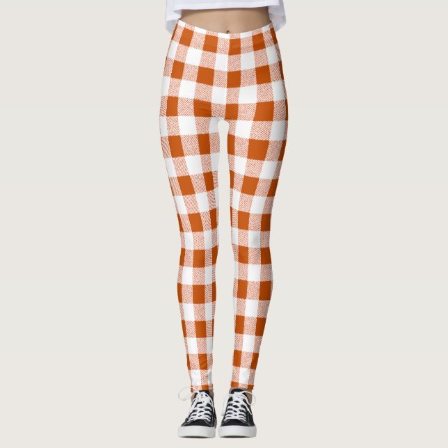 Gingham Check Brown Leggings (Front)