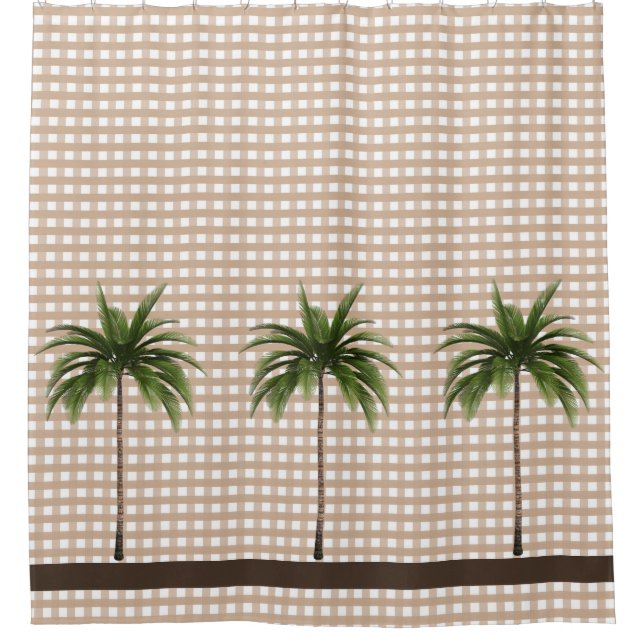 Gingham Check | Brown Stripe | Three Palm Trees (Front)