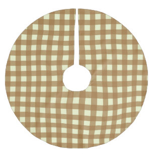 GINGHAM CHECK BRUSHED POLYESTER TREE SKIRT
