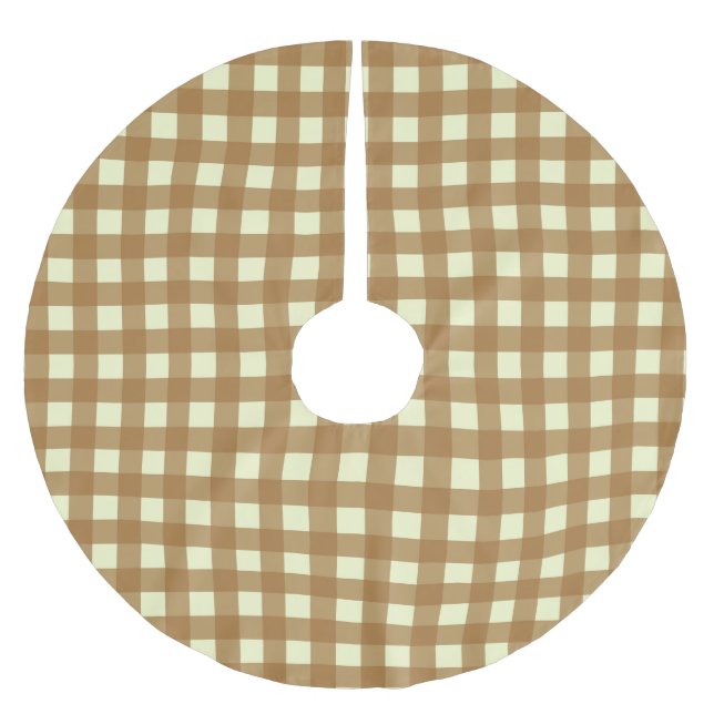 GINGHAM CHECK BRUSHED POLYESTER TREE SKIRT (Front)