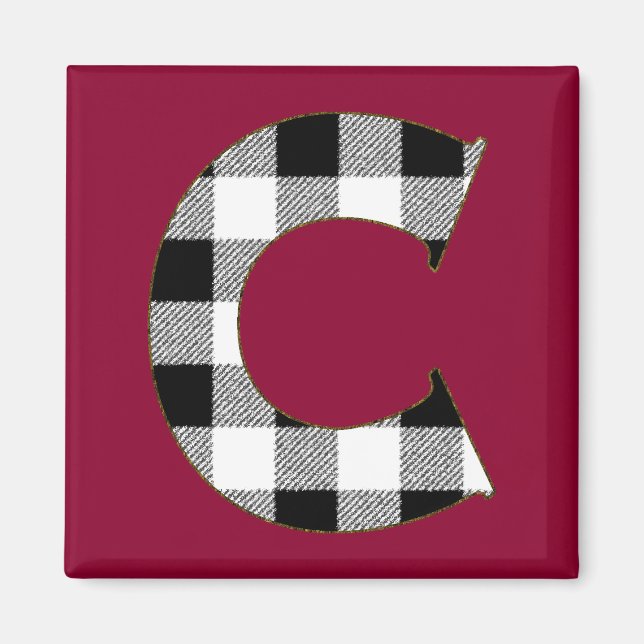 Gingham Check C Magnet (Front)