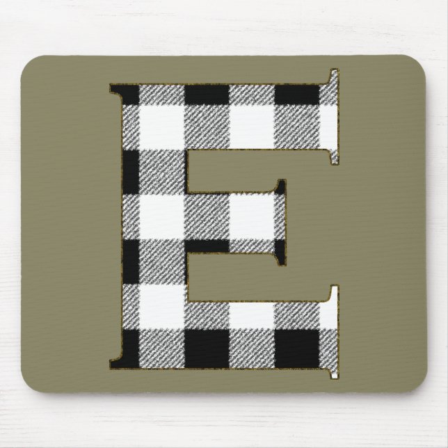 Gingham Check E Mouse Pad (Front)