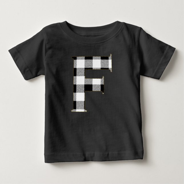Gingham Check F Baby T-Shirt (Front)