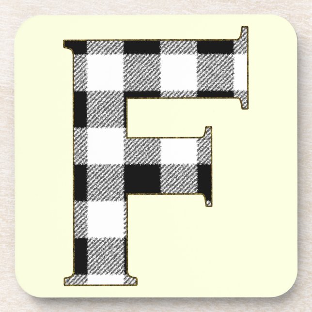 Gingham Check F Coaster (Front)