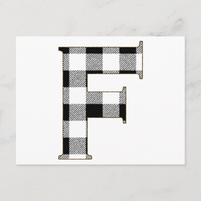 Gingham Check F Postcard (Front)