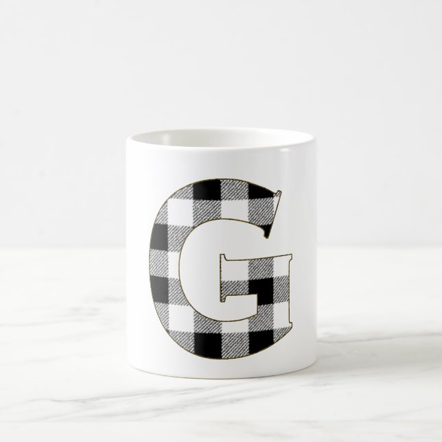 Gingham Check G Coffee Mug (Center)