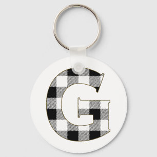 Gingham Check G Keychain