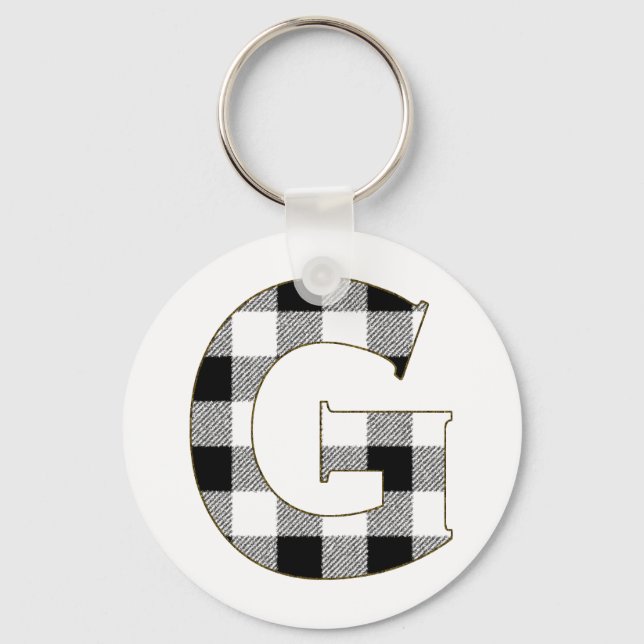 Gingham Check G Keychain (Front)