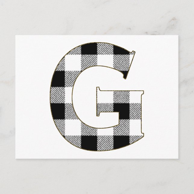 Gingham Check G Postcard (Front)
