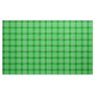 Gingham Check Green and White Fabric
