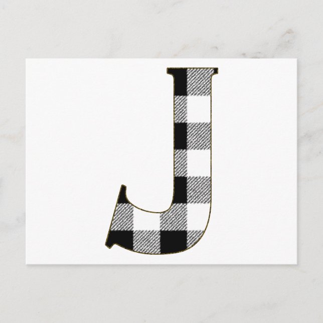 Gingham Check J Postcard (Front)