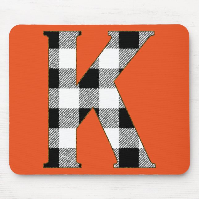 Gingham Check K Mouse Pad (Front)