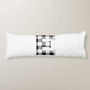 Gingham Check Letter E Body Pillow