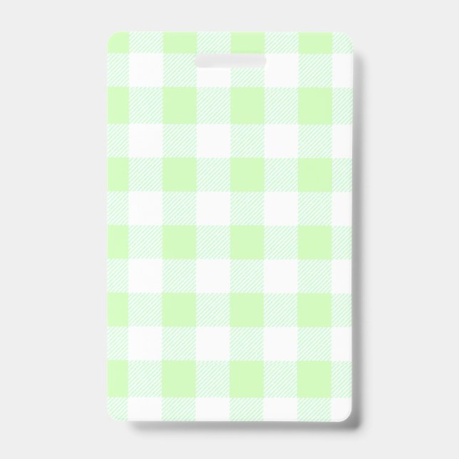 Gingham Check Light Green Badge (Front)