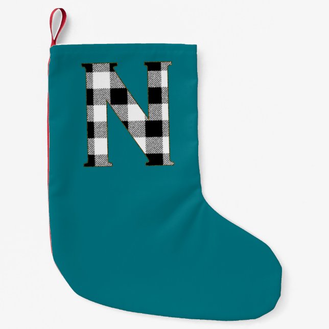 Gingham Check N Small Christmas Stocking (Front)