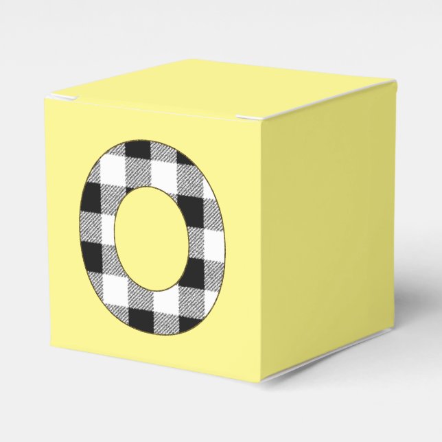 Gingham Check O Favor Box (Front Side)